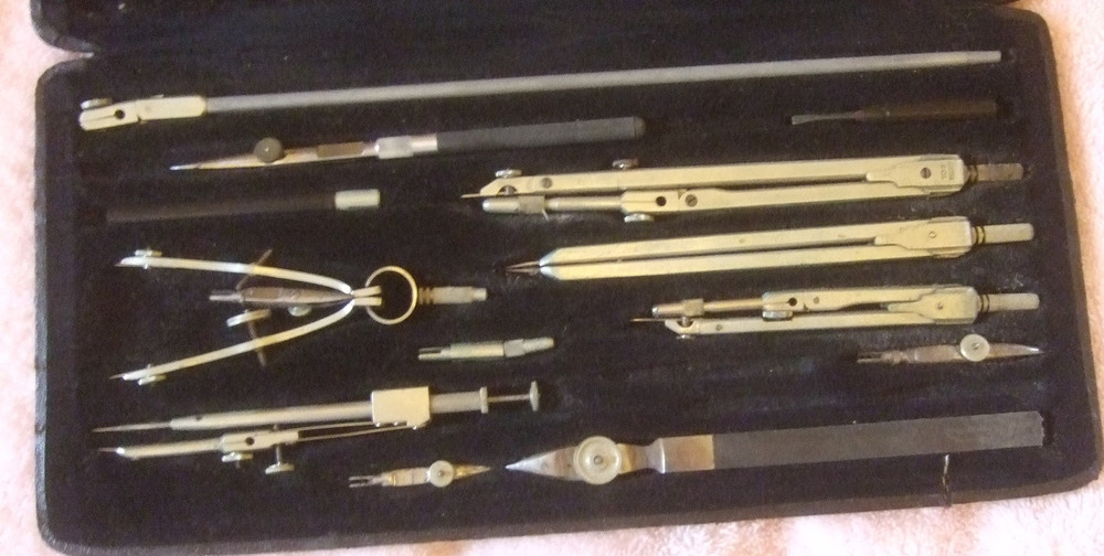 Vintage Drafting Set Berlin Germany Original Case