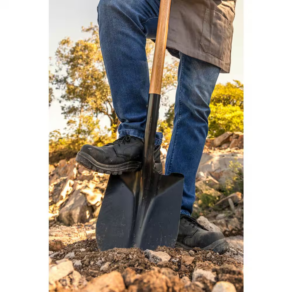 43.3 In. Wood Handle Carbon Steel Digging Shovel Tool, New