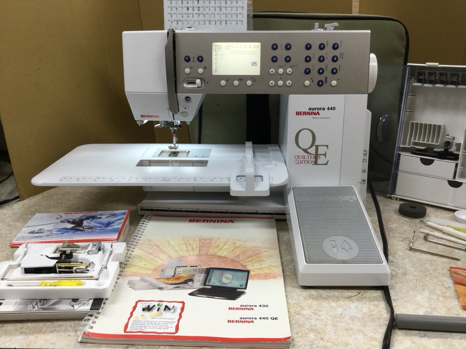 Bernina Aurora 440 QE Computerized Sewing Machine w/ BSR and Walking Foot