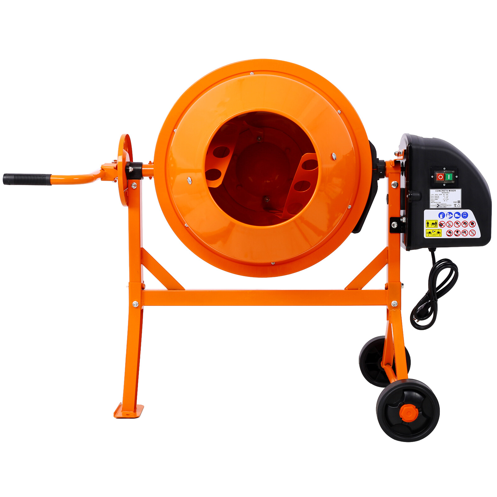 Portable Cement Mixer 3 Cu. Ft Electric Concrete Mixer Machine Mortar Stone Mix