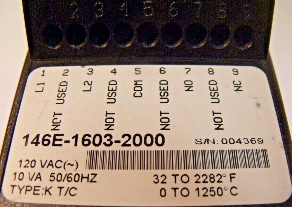 Watlow 146E-1603-2000 Series 146 Temperature Regulator: 120VAC, Type K