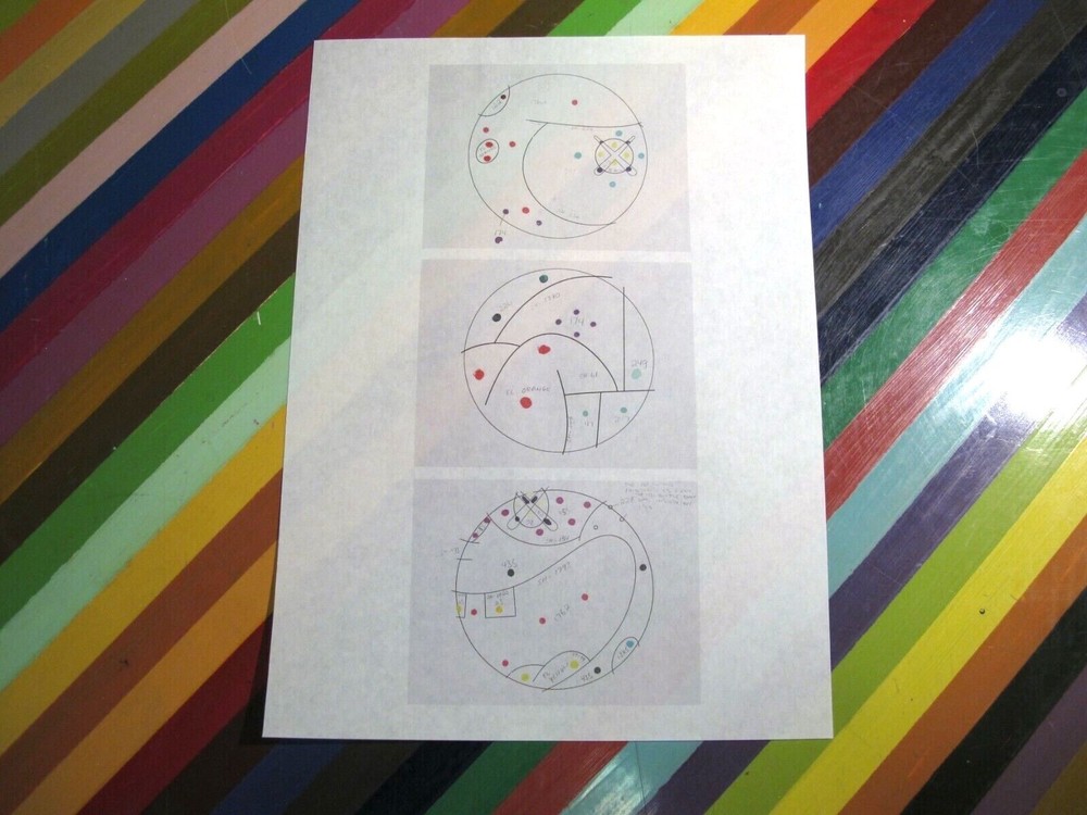 vtg KAWS art show print - working process transparency worksheet circle v3