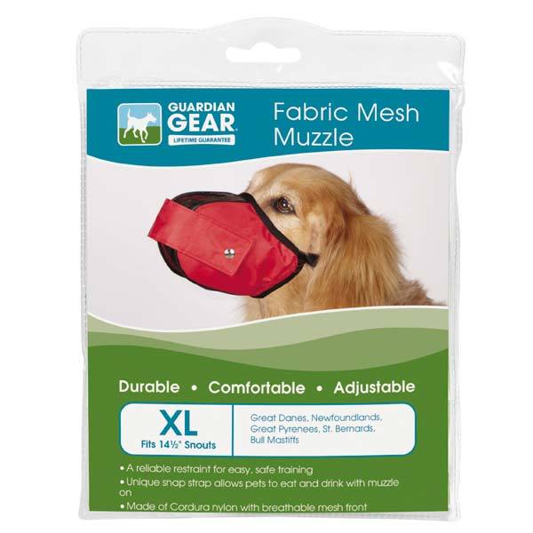 FABRIC MESH DOG MUZZLES Comfortable Soft Red Muzzle for Dogs That Bite or Chew
