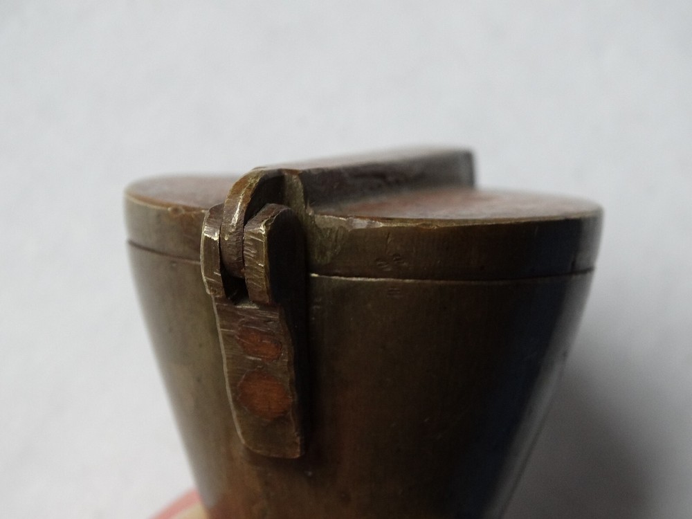 Antique (~18th c) Spanish Solid Brass Lidded Case, for Nested Weigth Set Medical
