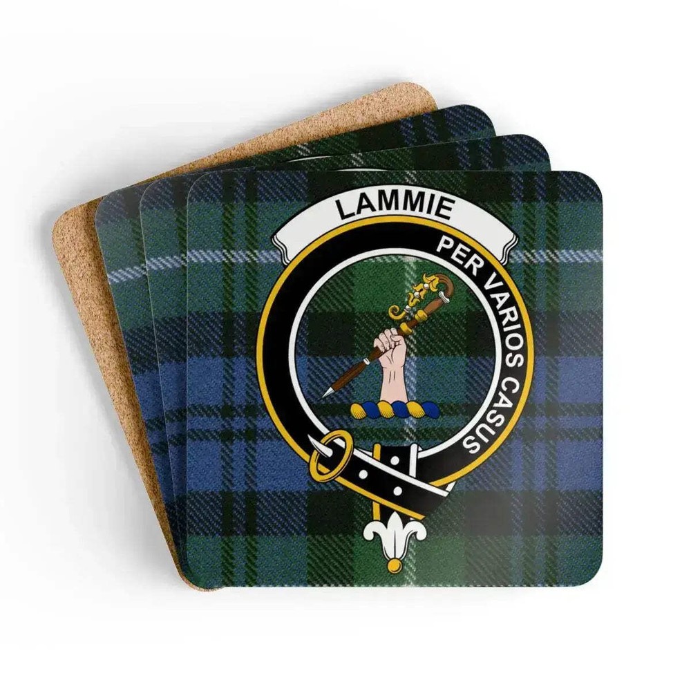 Lammie Clan Crest Scottish Tartan Coaster Set