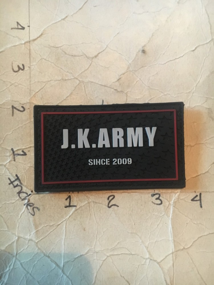 J.K. Army Since 2009 morale PVC patch with hook & loop back 7/6/25