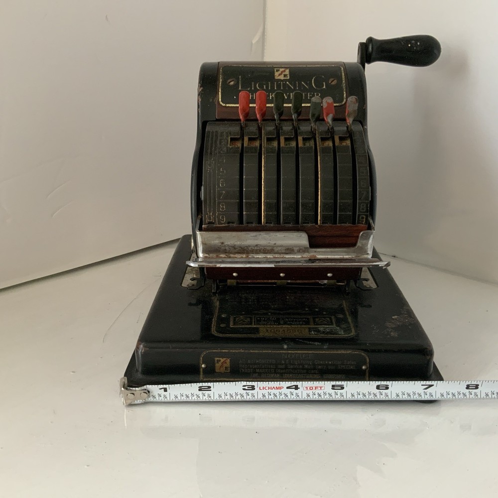 Vintage F E LIGHTNING Check Writer