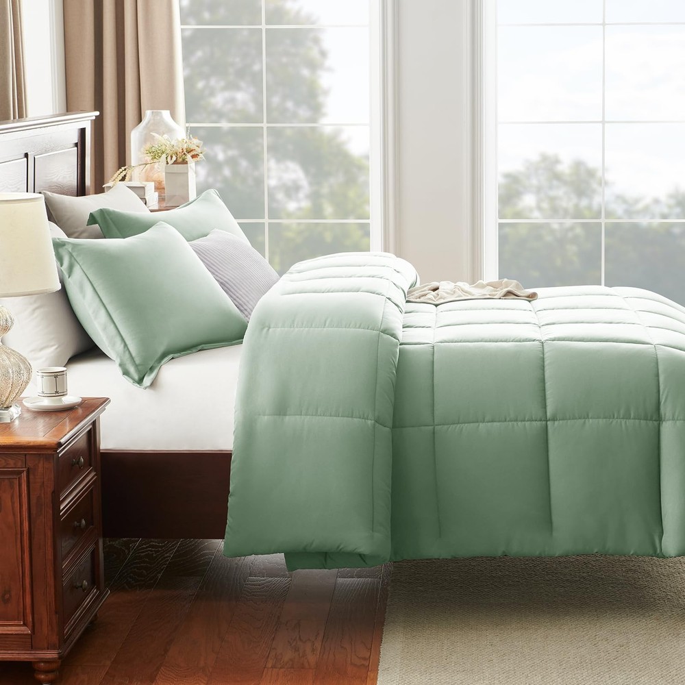 CozyLux King Size Comforter Set - Sage Green King,