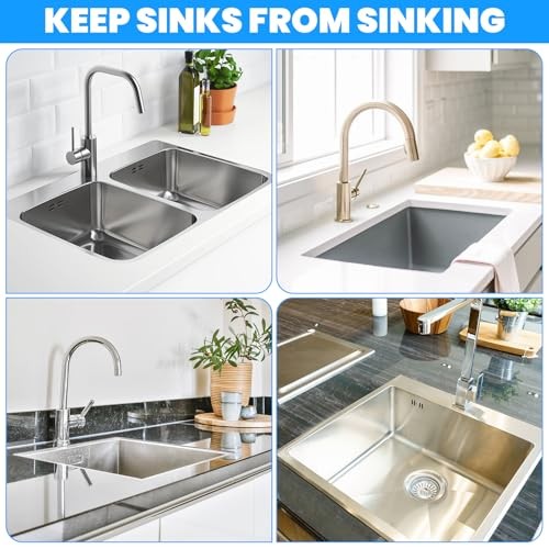 4PCS Black Undermount Sink Brackets, Adjustable Undermount Sink Support Under
