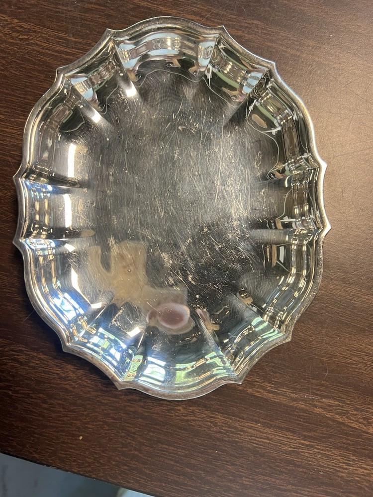 Vintage Chippendale silver-plated tray