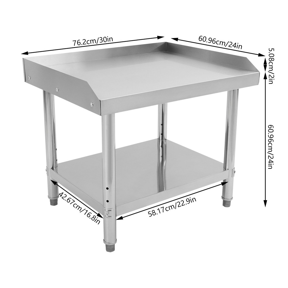 Kitchen Stainless Steel Prep Table Commercial Work Table Adjustable Work Bench