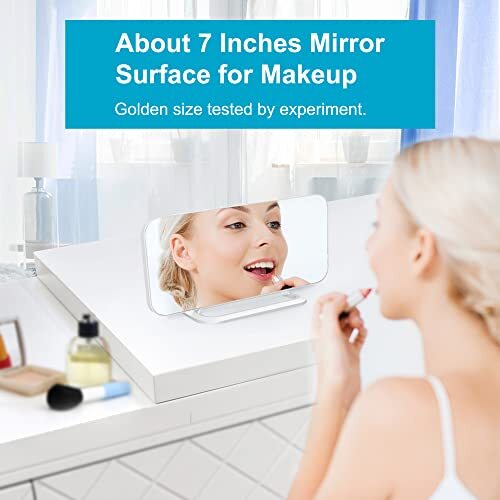 Super Slim LED Digital Alarm Clock Mirror Surface for Makeup with Diming Mode...
