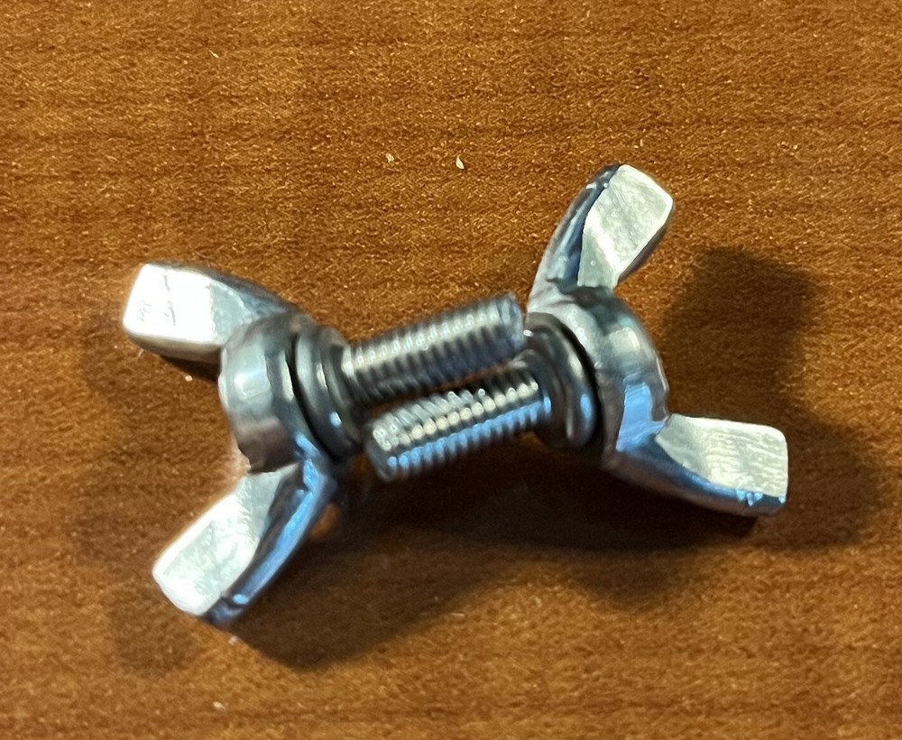 M4 (4 MM) CB Radio Mounting Bracket Knobs - Wing Type Silver - Qty 2 (pair)