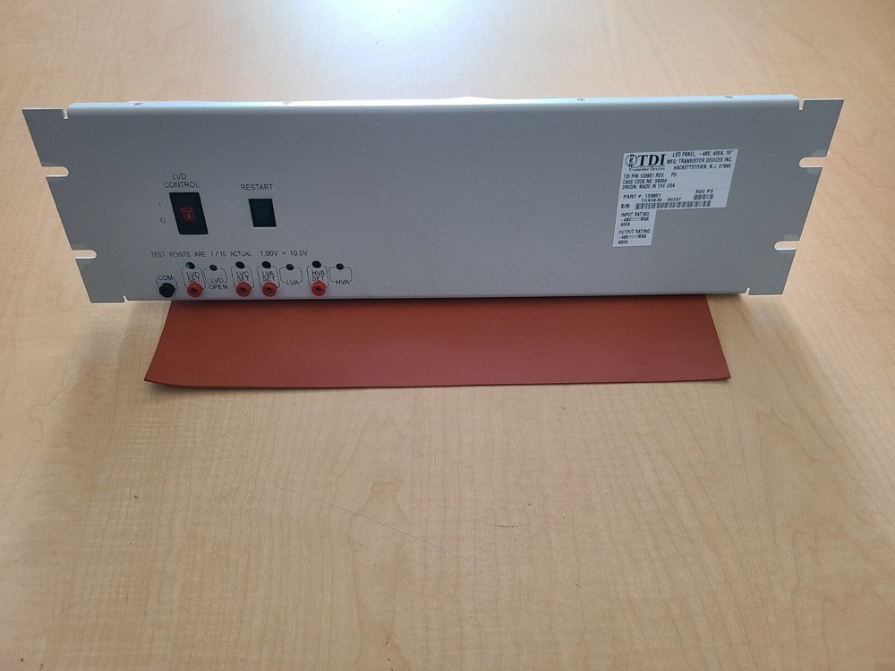 TDI Low Voltage Disconnect Panel 133951 -48VDC 400A 19" New