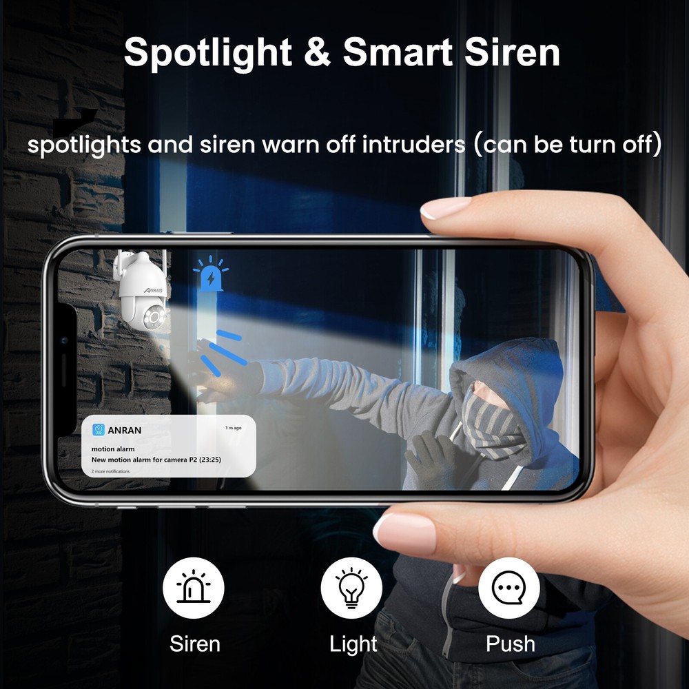 ANRAN 5MP WIFI Home Security Camera Wireless Smart 3K Audio Night Vision 2Pack