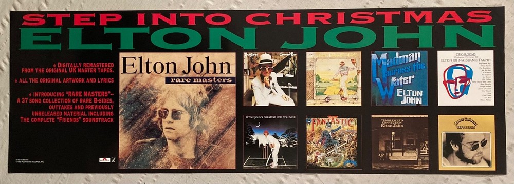 Elton John 1992 Christmas Promo Poster Album Catalog Banner Style