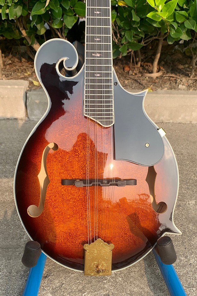 Aiersi Mandolin F Style, Solid Spruce Top 8 String Mandolin Sunburst Colour