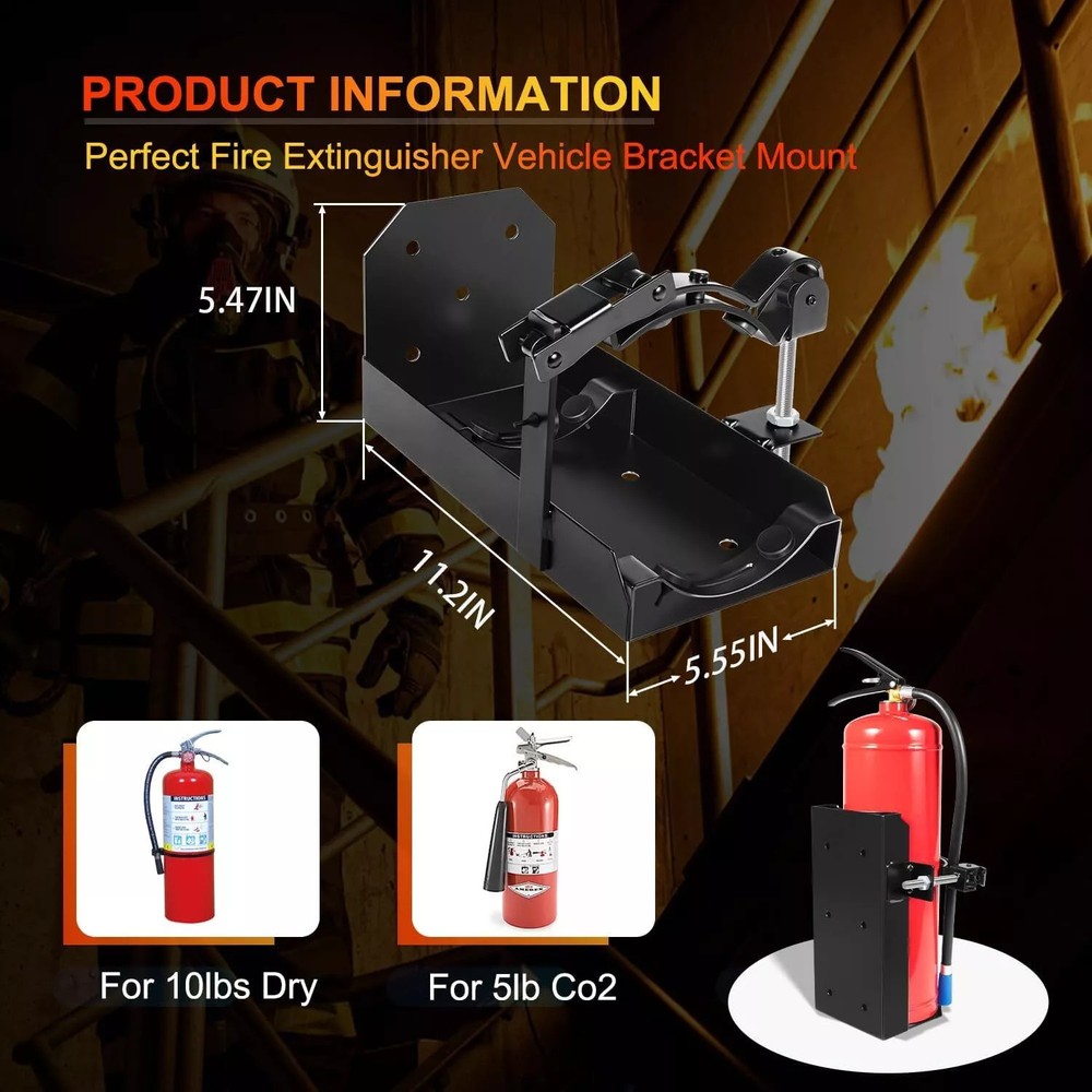 Fire Extinguisher Vehicle Bracket 809 Replace for 10lb Dry 5lb Co2 Amerex 809