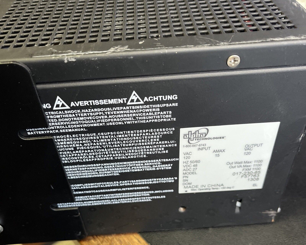 Alpha FXM1100 UPS Uninterruptible Power Supply Module Rack Mountable