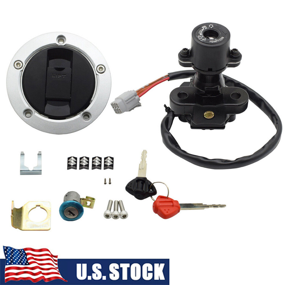 Ignition Switch Fuel Gas Cap Seat Lock Keys For Suzuki GSXR 600 750 1000 05-18