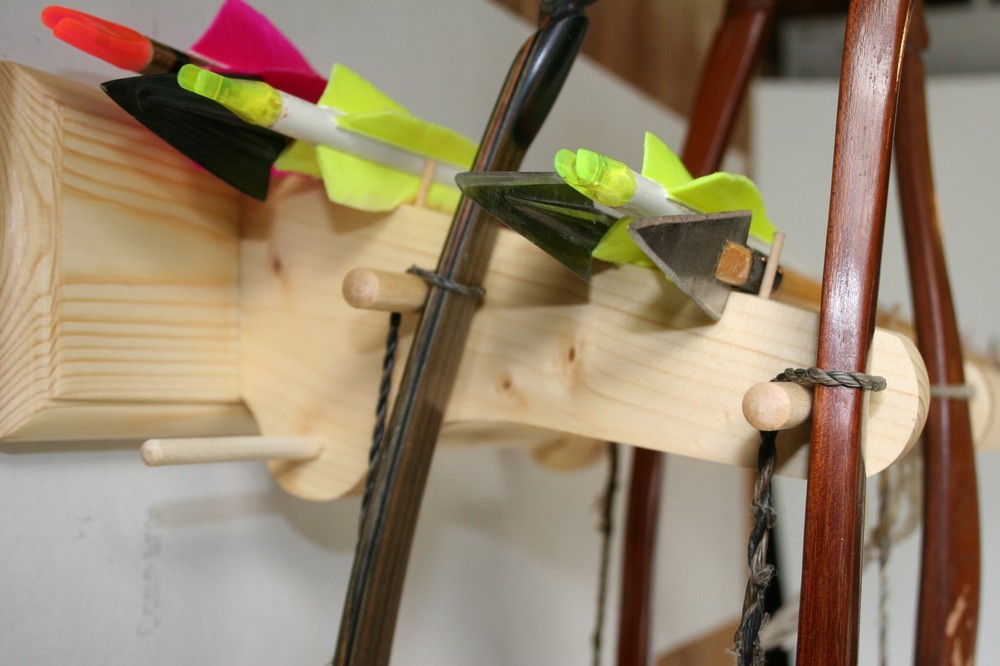 traditional bow rack holds 16 bows