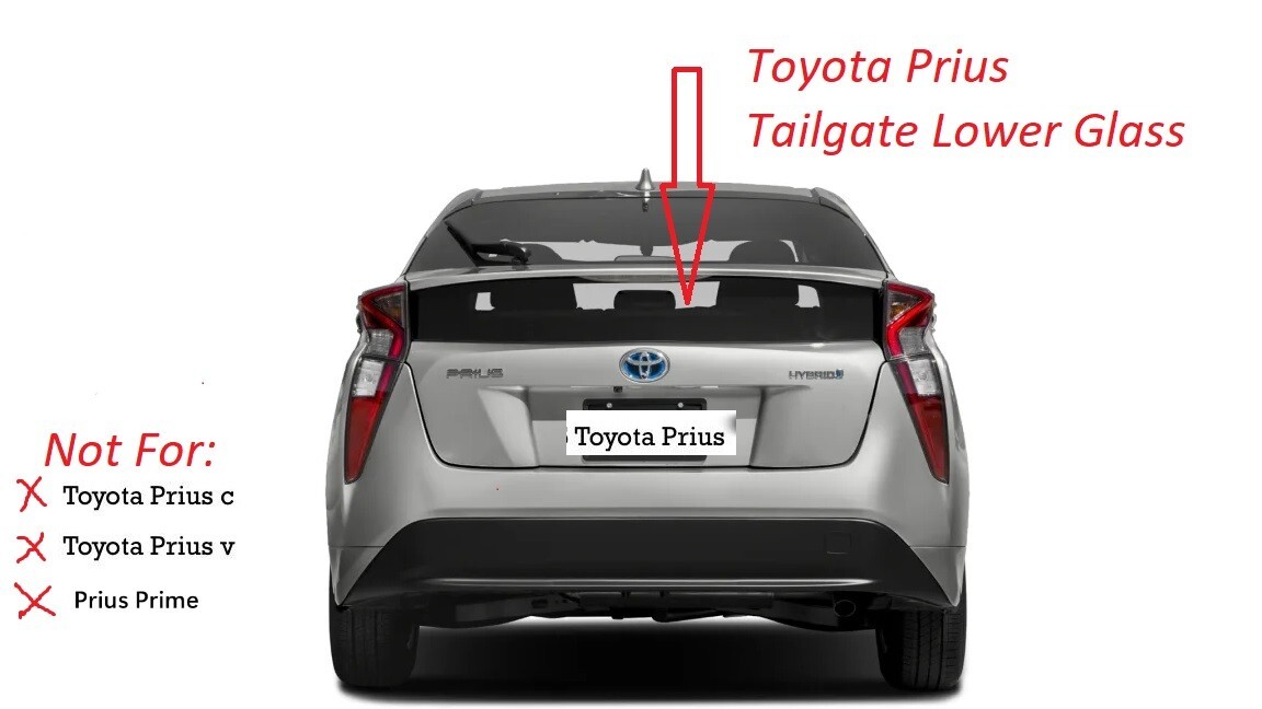 Fits 2016-2022 Toyota Prius 4 Dr Hatchback Lower Tailgate Window Glass+Heat+Glue