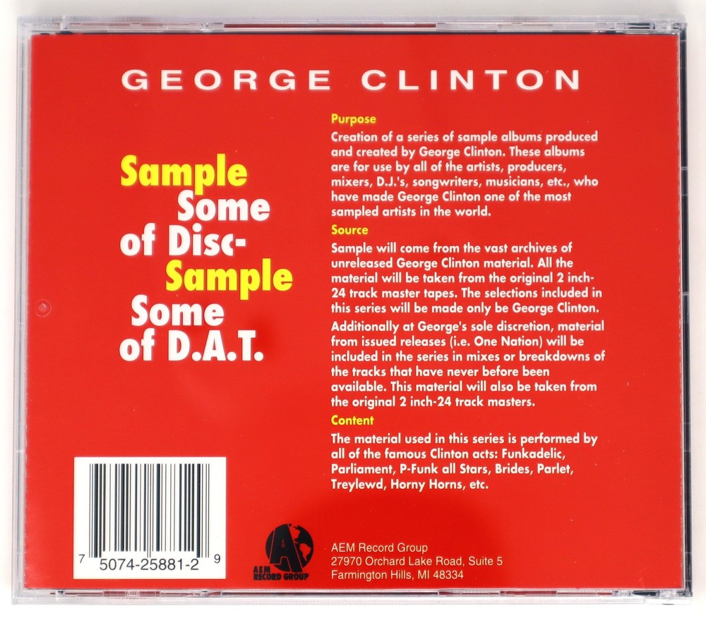 George Clinton Sample Some of Disc... 3 Sample Library/Sound Library/Sampling CD
