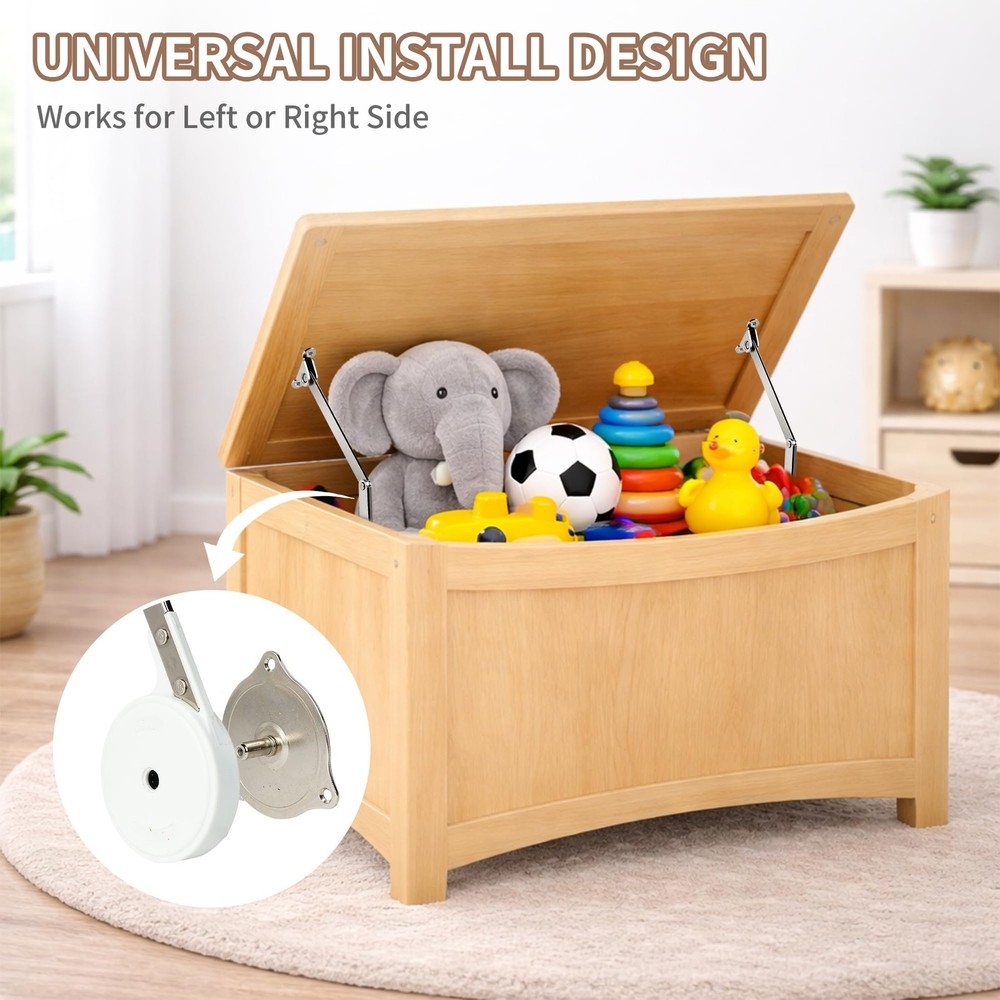 2 Pack Toy Box Hinges, Soft Close Hinges with Adjustable Tension & Multi-Angl...