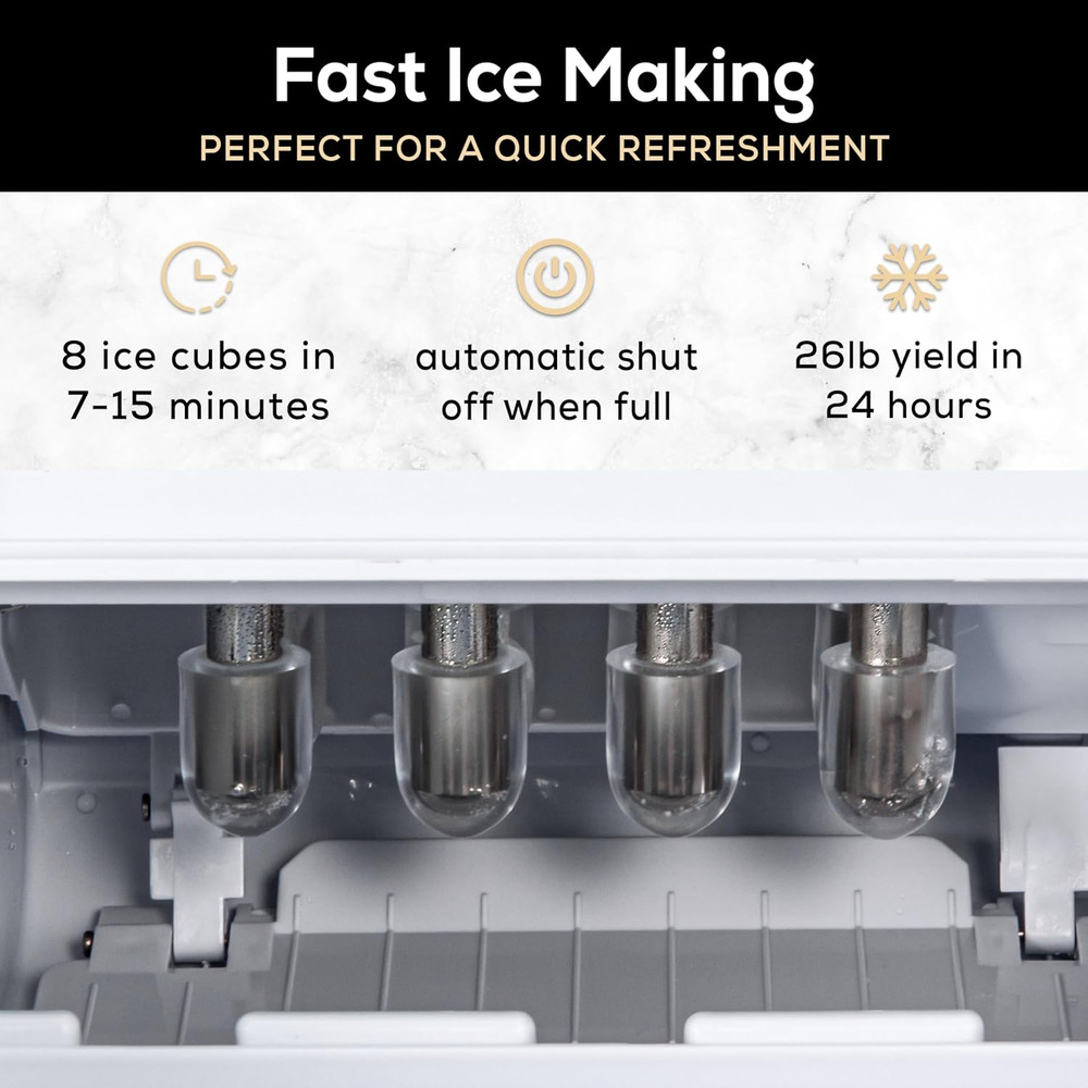 Premium Self-Cleaning Countertop Ice Maker Machine, Handled Portable Ice Maker,