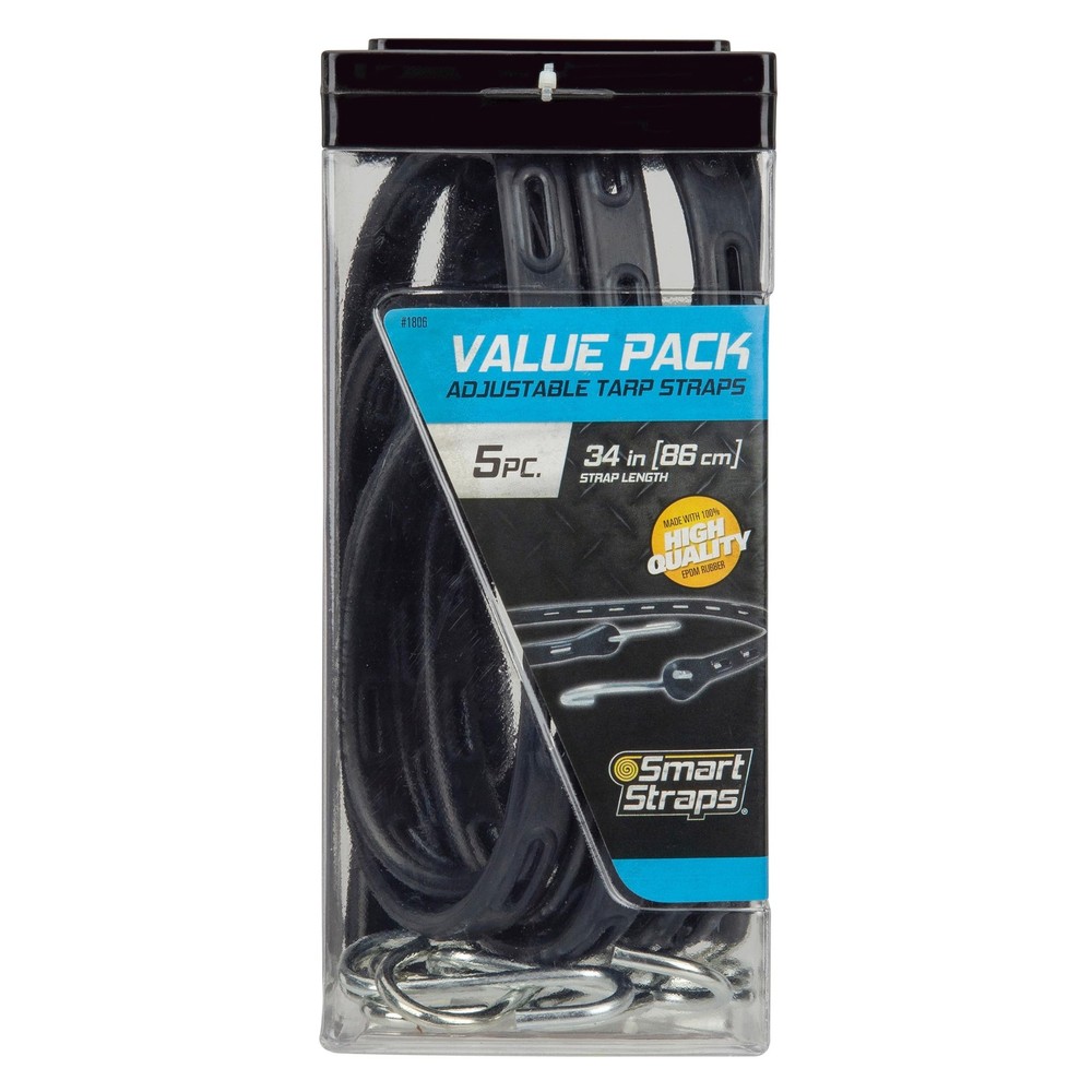 SMARTSTRAPS 1806 Tarp Straps Adjustable Value Pack, 5 Piece 34" 5 Pack