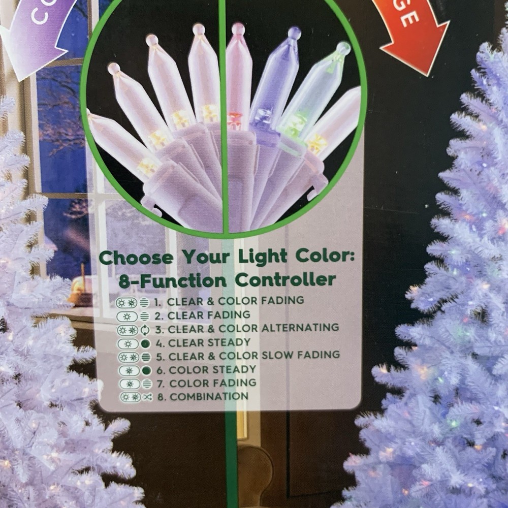 Holiday Time 6.5’ Pre-Lit Madison Pine Christmas Tree 8 Color Multi Function