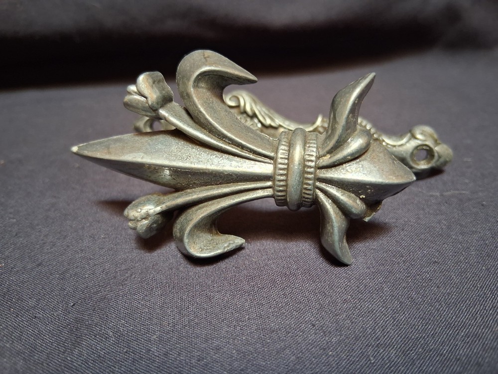 Sword Hanger Fleur De Lis Pewter Wall Mount Hooks Holder