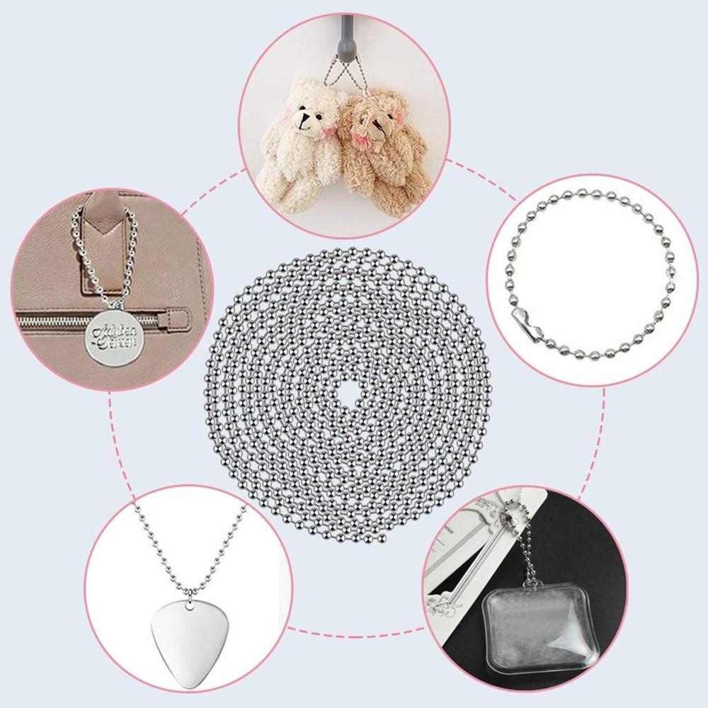 Beaded Pull Chain Extension with Connector, 20 Feet Beaded Roller Chain with ...