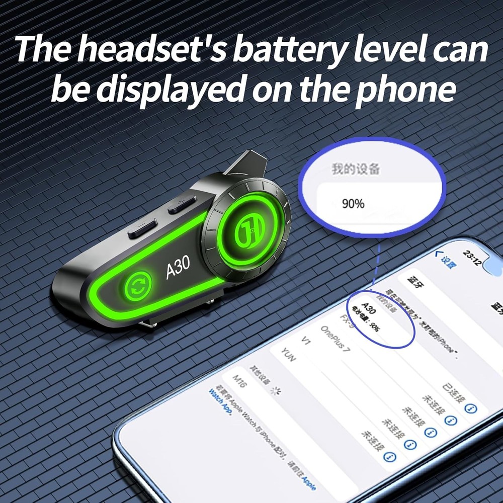 Motorcycle Helmet Speakers Bluetooth Headset Headphone Automatic A30