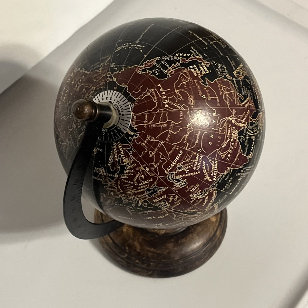World Map Globe Small Desk Size Rotating Tilted Angle Education Geography