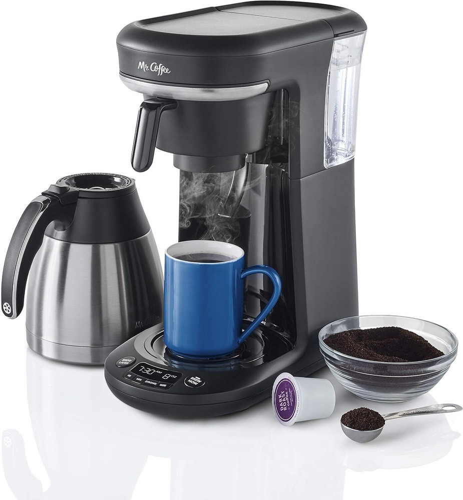 Mr. Coffee 10 Cups Single Serve Programmable Coffee Maker Machine Carafe, Black