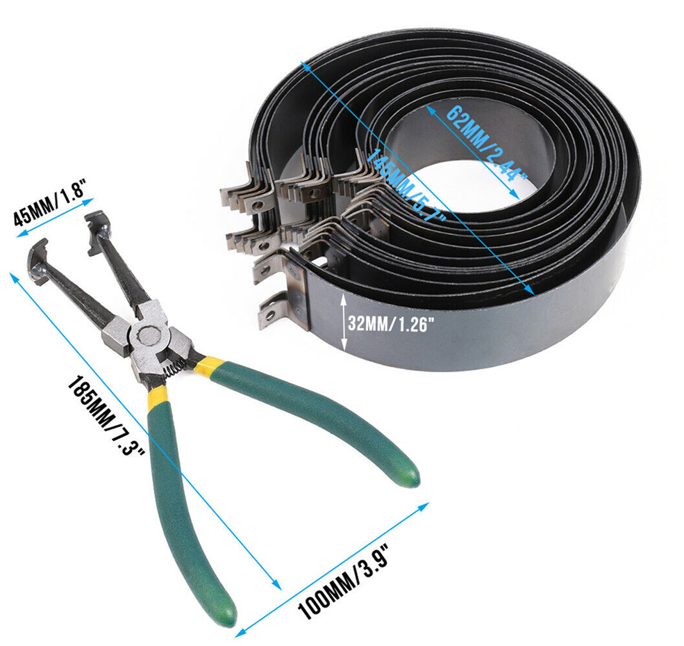 Car Professional Piston Ring Compressor Cylinder Installer Plier & 14 Band Tools