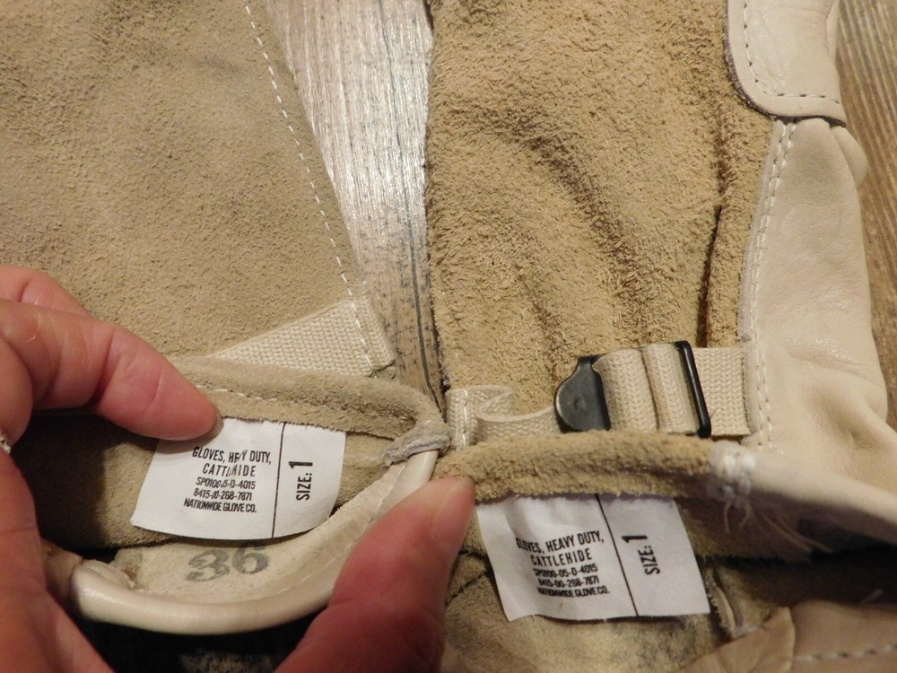 US ARMY CATTLEHIDE HEAVY DUTY GLOVES SIZE 1