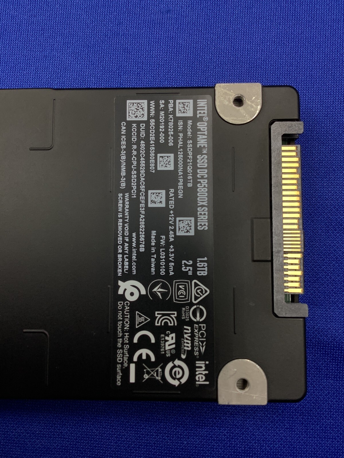 SSDPF21Q016TB01 Intel Optane DC P5800X Series 1.6TB 2.5in PCIe x4, 3D XPoint SSD