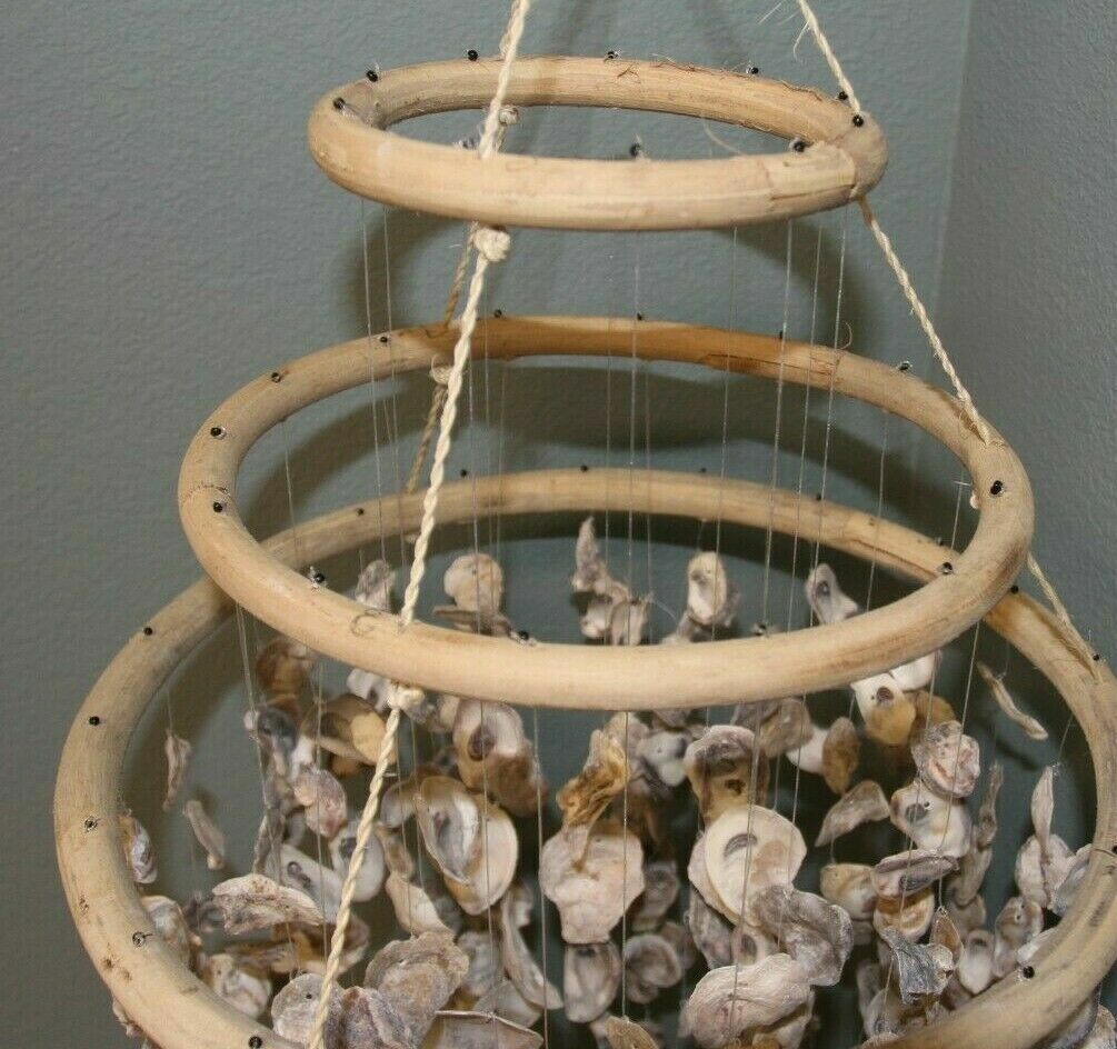 Restaurant Decor Oyster Shell Mobile Chandelier Hand-Crafted, Oyster Expo