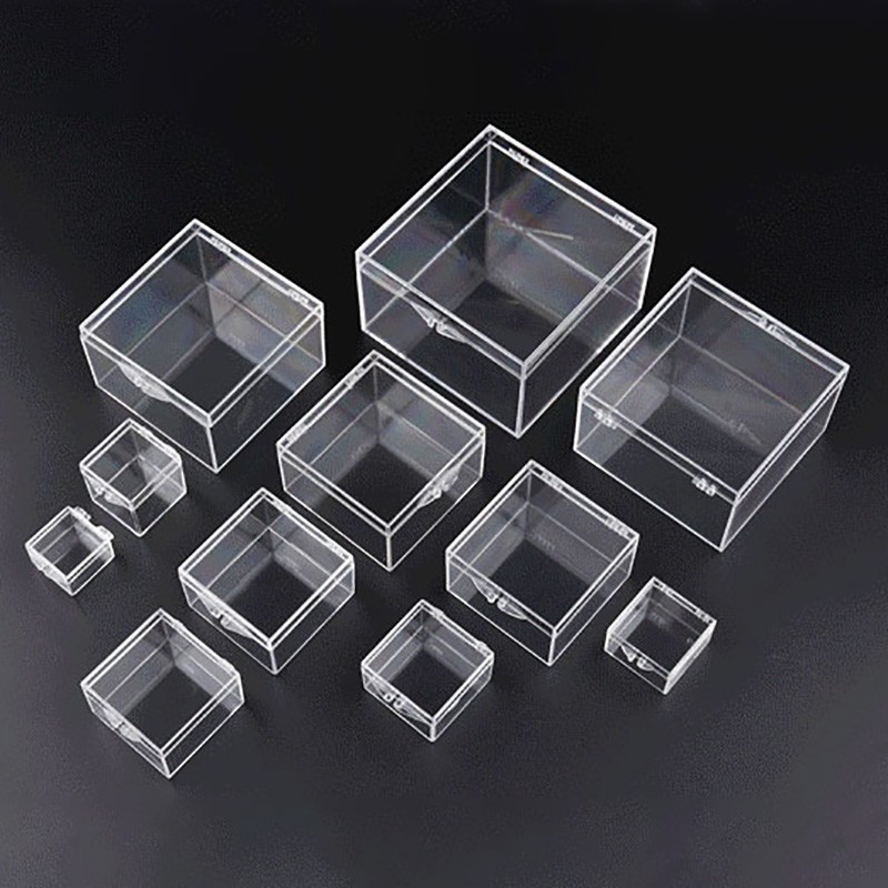 Small Square Display Case Clear Perspex Box Dustproof Mini Action Figures Model