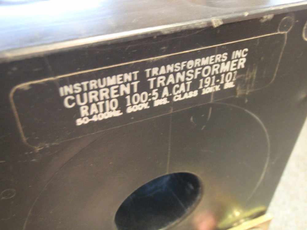 INSTRUMENT TRANSFORMERS INC. 191-101 CURRENT TRANSFORMER 100:5 600V