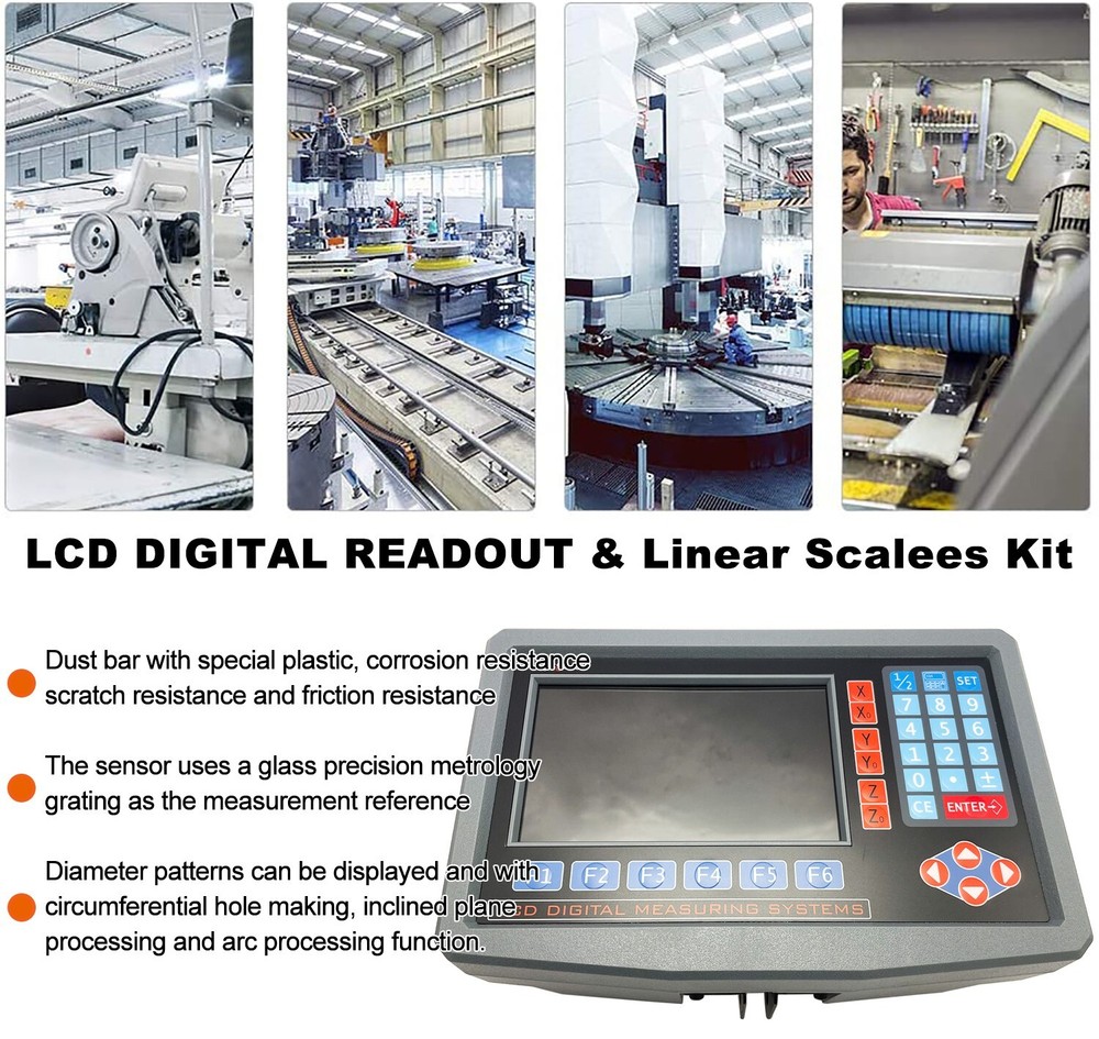 3 Axis LCD Digital Readout For Milling Lathe Machine With Precision Linear Scale