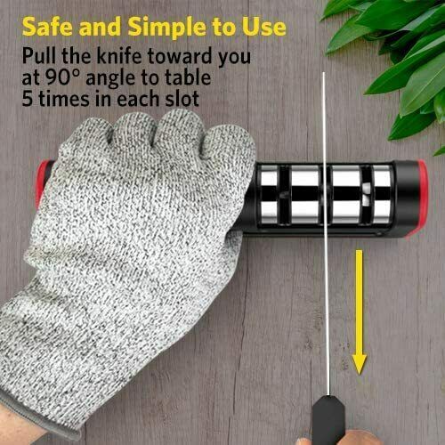 Knife Sharpener Professional Ceramic Tungsten Kitchen Sharpening System 3 Stage