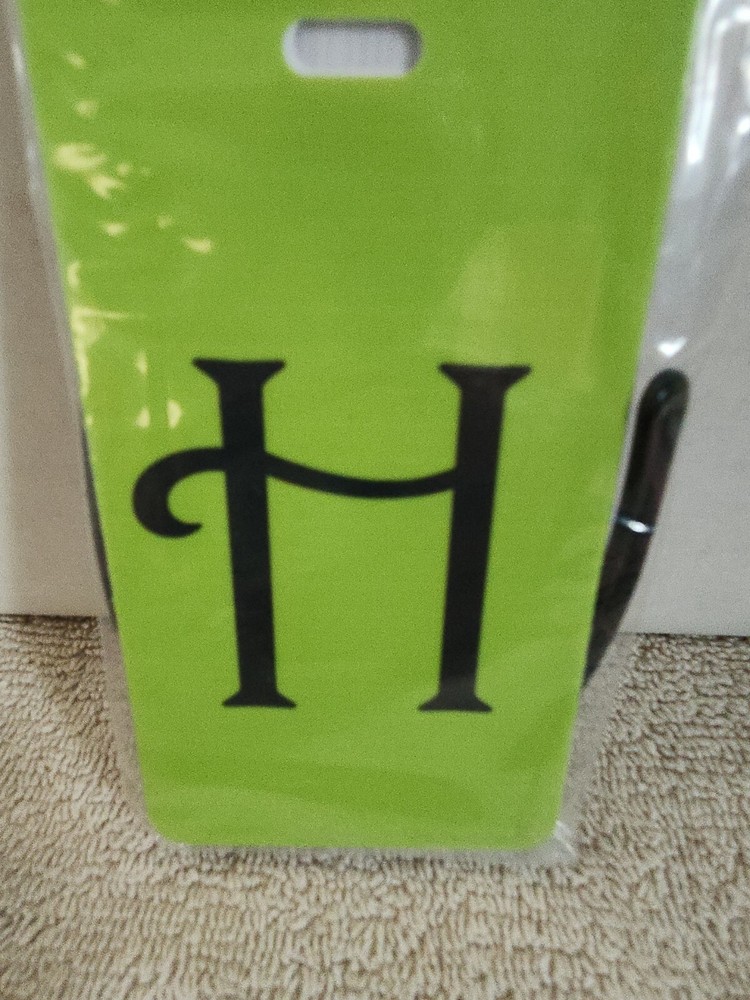 Inventive Travelware " H " Green Luggage Tag