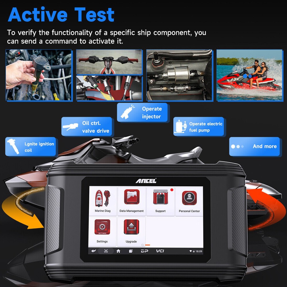 ANCEL MR500 Marine Diagnostic Tool Code Reader Scanner Active Test For Suzuki