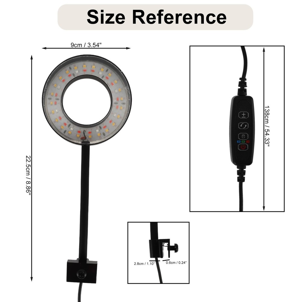 CAPASTEC Fish Tank Light, Aquarium USB Small Light with Black