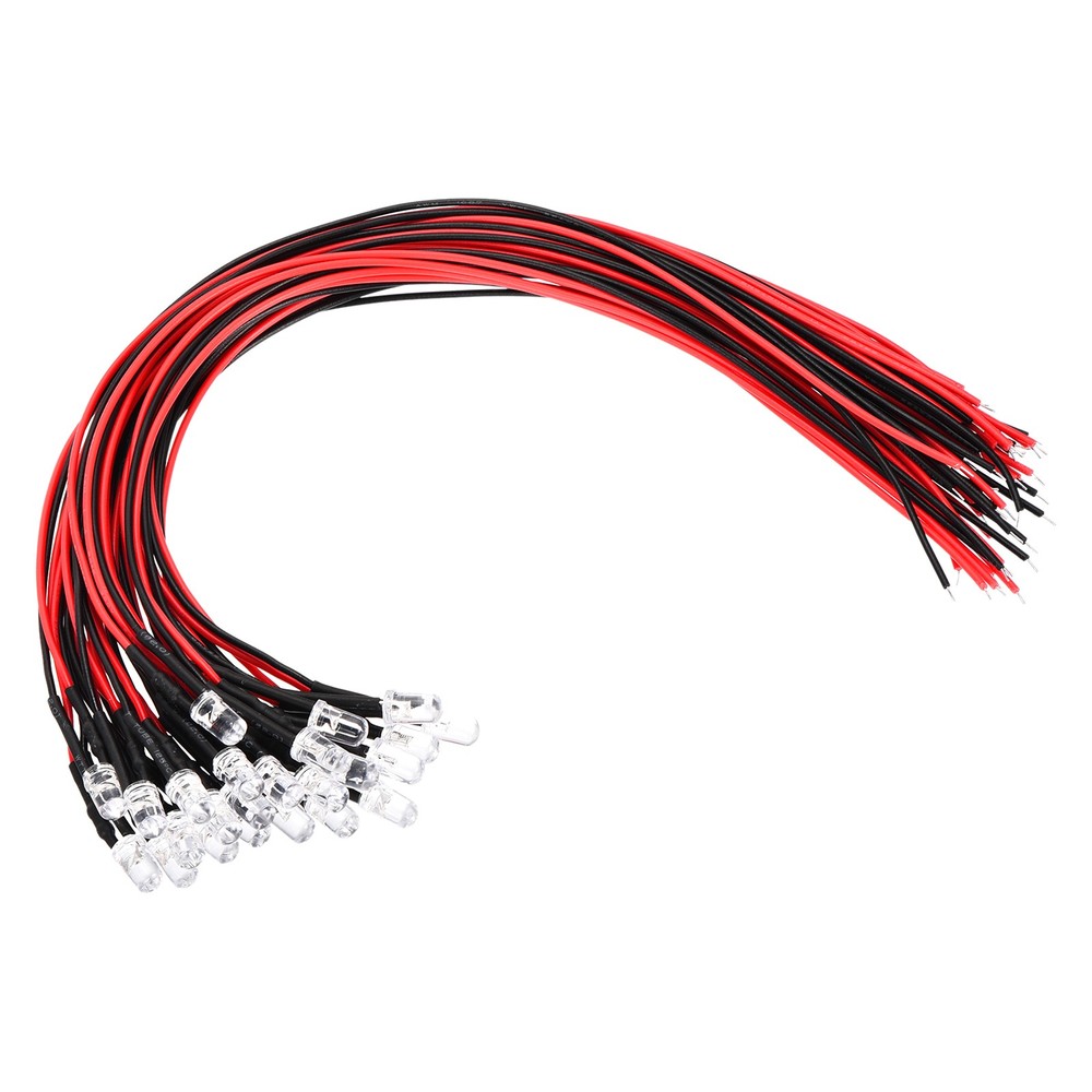 5mm LED Diode Light, 24 Pcs 9-12V DC Pre Wired Mini LED Lights, Yellow