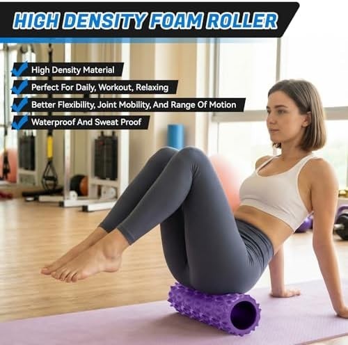 Foam Roller 15'' High Density Deep Tissue Massager Trigger Point Back Leg