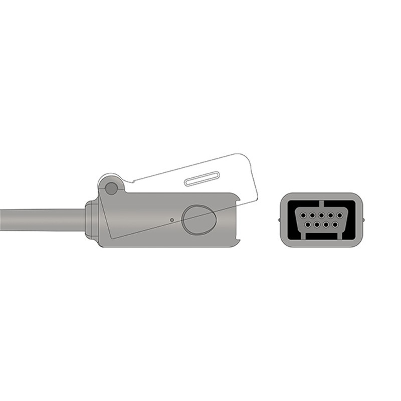 Compatible SpO2 Adapter Cable 2.4m for Masimo, used with Masimo LNCS